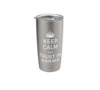 Keep Calm And Trust In Karma Yoga Amor Meditación Vaso térmico de acero inoxidable de doble pared