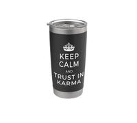 Keep Calm And Trust In Karma Yoga Amor Meditación Vaso térmico de acero inoxidable de doble pared