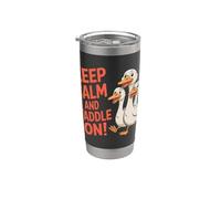 Keep Calm And Waddle On! Divertido dicho sarcástico patito Vaso térmico de acero inoxidable de doble pared