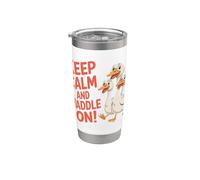 Keep Calm And Waddle On! Divertido dicho sarcástico patito Vaso térmico de acero inoxidable de doble pared
