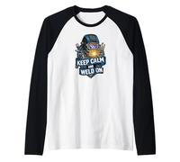 Keep Calm and Weld On Funny Welder Metalworking Camiseta Manga Raglan