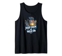 Keep Calm and Weld On Funny Welder Metalworking Camiseta sin Mangas