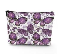 Keep Calm, bolsa de cosméticos de lino para mujer, bolsa de maquillaje con texto en inglés «Keep Calm and Carry On», organizador de maquillaje, bolsa de maquillaje para bolso, resistente al agua, rosa