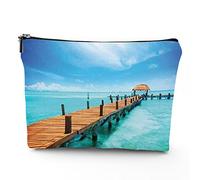 Keep Calm, bolsa de cosméticos de lino para mujer, bolsa de maquillaje con texto en inglés «Keep Calm and Carry On», organizador de maquillaje, bolsa de maquillaje para bolso, resistente al agua, rosa