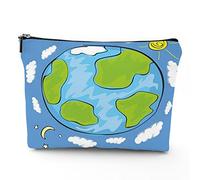 Keep Calm, bolsa de cosméticos de lino para mujer, bolsa de maquillaje con texto en inglés «Keep Calm and Carry On», organizador de maquillaje, bolsa de maquillaje para bolso, resistente al agua, rosa