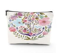 Keep Calm, bolsa de cosméticos de lino para mujer, bolsa de maquillaje con texto en inglés «Keep Calm and Carry On», organizador de maquillaje, bolsa de maquillaje para bolso, resistente al agua, rosa