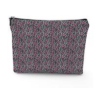 Keep Calm, bolsa de cosméticos de lino para mujer, bolsa de maquillaje con texto en inglés «Keep Calm and Carry On», organizador de maquillaje, bolsa de maquillaje para bolso, resistente al agua, rosa