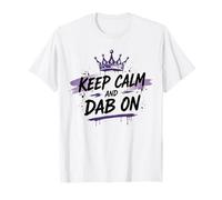 Keep Calm Dab On Makeup Queen Crown Purple Divertida Camiseta