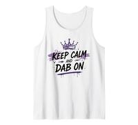Keep Calm Dab On Makeup Queen Crown Purple Divertida Camiseta sin Mangas