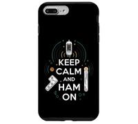 Keep Calm Ham On Radio Operator Amateur Radio Tube Carcasa para iPhone 7 Plus/8 Plus