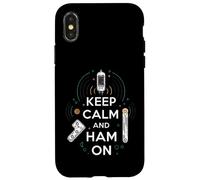 Keep Calm Ham On Radio Operator Amateur Radio Tube Carcasa para iPhone X/XS