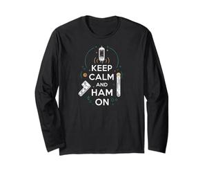 Keep Calm Ham On Radio Operator Amateur Radio Tube Manga Larga