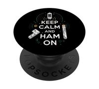 Keep Calm Ham On Radio Operator Amateur Radio Tube PopSockets PopGrip Adhesivo