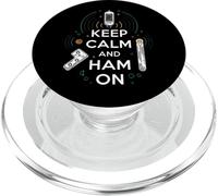 Keep Calm Ham On Radio Operator Amateur Radio Tube PopSockets PopGrip para MagSafe