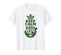 Keep Calm, Haz Que el Pesto Sea Divertido cocinando, Cocinero Gourmet Camiseta gráfica económica, Hombre, Blanco, XL
