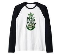 Keep Calm, Haz Que el Pesto Sea Divertido cocinando, Cocinero Gourmet Camiseta Manga Raglan