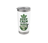 Keep Calm, haz que el pesto sea divertido cocinando, cocinero gourmet Vaso térmico de acero inoxidable de doble pared