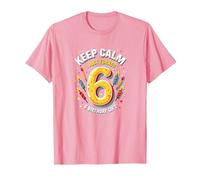 Keep Calm I Just Turned 6 Regalo de cumpleaños para niños Camiseta, Hombre, Rosado, XXL