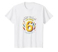 Keep Calm I Just Turned 6 Regalo de cumpleaños para niños Camiseta, Niños, Blanco, 2 años