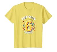 Keep Calm I Just Turned 6 Regalo de cumpleaños para niños Camiseta, Niños, Limón, 4 años
