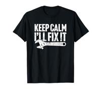 Keep Calm I'll Fix It - Mecánico de automóviles y obrero de color azul Camiseta