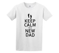 Keep Calm I'm A New Dad Fun For Dad Men's T-Shirt Unisex White Men Tees XXL