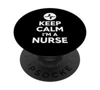 Keep Calm I'm A Nurse Diseño audaz y Minimalista para la Vida hospitalaria PopSockets PopGrip Adhesivo