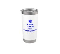 Keep Calm I'm A Paramedic Slogan Cita que dice Equipo de ambulancia Vaso térmico de acero inoxidable de doble pared