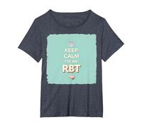Keep Calm I'm An RBT Funny Behavior Therapist Lema Camiseta, Mujer Tallas Grandes, Azul Jaspeado, 6XL Grande