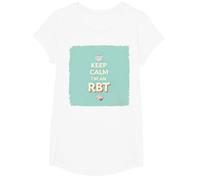 Keep Calm I'm An RBT Funny Behavior Therapist Lema Camiseta, Niñas, Blanco, Mediano