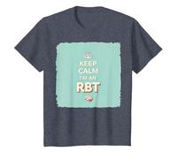 Keep Calm I'm An RBT Funny Behavior Therapist Lema Camiseta, Niños, Azul Jaspeado, 10 años