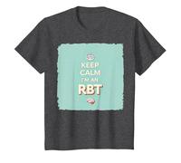 Keep Calm I'm An RBT Funny Behavior Therapist Lema Camiseta, Niños, Jaspeado Oscuro, 10 años
