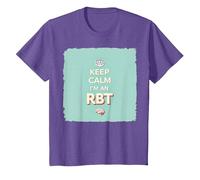 Keep Calm I'm An RBT Funny Behavior Therapist Lema Camiseta, Niños, Morado Jaspeado, 10 años