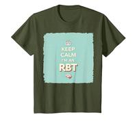 Keep Calm I'm An RBT Funny Behavior Therapist Lema Camiseta, Niños, Verde Oliva, 2 años