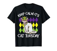 Keep Calm It's Cat Tuesday Divertido Mardi Gras Camiseta