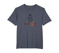 Keep Calm It's My Birthday Festive Crown, cumpleañera Camiseta, Hombre Tallas Grandes, Azul Jaspeado, 5X Alto