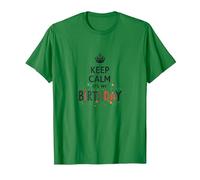 Keep Calm It's My Birthday Festive Crown, cumpleañera Camiseta, Hombre, Verde Kelly, L