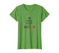 Keep Calm It's My Birthday Festive Crown, cumpleañera Camiseta, Mujer, Hierba, M