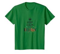 Keep Calm It's My Birthday Festive Crown, cumpleañera Camiseta, Niños, Verde Kelly, 3 años