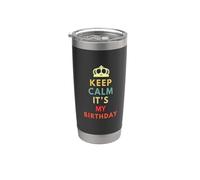 Keep Calm It's My Birthday Vaso térmico de acero inoxidable de doble pared