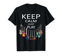 Keep Calm Just Play Guitar Músico Camiseta