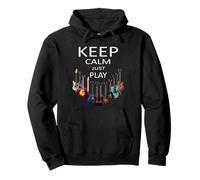Keep Calm Just Play Guitar Músico Sudadera con Capucha