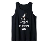 Keep Calm & Puffin On - Divertido diseño para Amantes de los frailecillos Camiseta sin Mangas