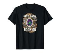 Keep Calm Rock On Geode Geology Mineral Hunter Camiseta