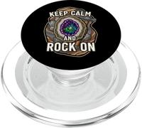 Keep Calm Rock On Geode Geology Mineral Hunter PopSockets PopGrip para MagSafe
