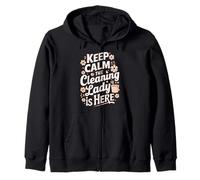 Keep Calm The Cleaning Lady is Here Sudadera con Capucha