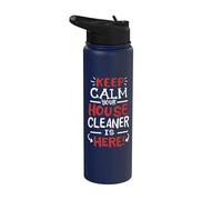 Keep Calm Your House Cleaner is Here Divertido trabajo de limpieza Stainless Steel Insulated Water Bottle