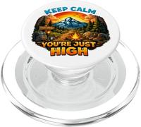 Keep Calm You'Re Just High - Senderismo Divertido al Atardecer en la montaña PopSockets PopGrip para MagSafe
