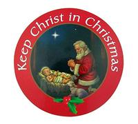 Keep Christ in Christmas Adoring Santa Auto - Adhesivo de imán (6 pulgadas)