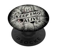 Keep EMO Alive Broken Heart Gráfico para Alt Scene PopSockets PopGrip Adhesivo